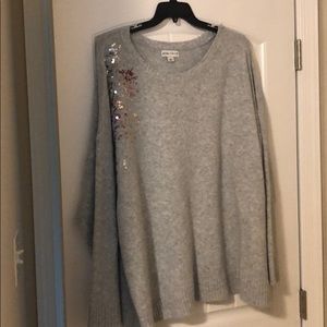 Oversized grey sequined sweater